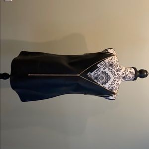 Alexis black leather dress w gold chains!